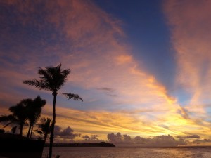 2-8グアム　タモン湾の夕陽
